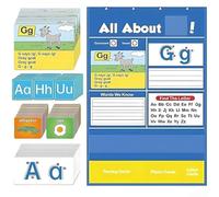 Grafico interattivo di apprendimento dell'alfabeto con carte di lettere Phonics Pocket Wall Chart Strumento didattico per la scuola materna educazione precoce pratica della scrittura a mano