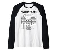 Grafico per la risoluzione dei Problemi degli Uomini, Diagramma di Flusso per Geek Nerd, Regalo Divertente Maglia con Maniche Raglan