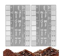 Grafico per macinare il caffè in acciaio inossidabile, carta di grossolanità, righello per confrontare la grossolanità, guida per la misurazione dei chicchi di caffè, per uomini, donne, principianti