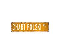 Grafico Polski, cartello stradale di avvertimento con animali, 7,6 x 30,5 cm, in metallo antiruggine, divertente, decorazione da parete per bar, pub, negozio, strada, casa, grotta dell'uomo