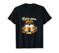 Grafico Raise Your Glass Beer Cheers Maglietta