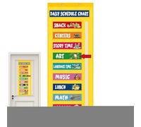 Grafico tascabile con programma scolastico, calendario giornaliero per bambini, 129,5 x 45,7 x 1 cm, strumento didattico, educazione all'apprendimento per la casa, asilo, scuola materna