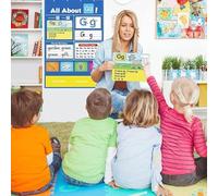 Grafico tascabile interattivo di apprendimento dell'alfabeto, carte variopinte antiusura del grafico della tasca di parola giochi di apprendimento per la prima