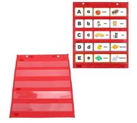 Grafico tascabile magnetico, 2 pezzi 5 righe Grafico tascabile trasparente per il programma dell'aula per dimostrazioni di classe sulla lavagna (Rossa)