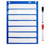 Grafico tascabile magnetico con 10 carte cancellabili a secco; per programmi giornalieri, attività, dimostrazioni di i colore blu, dimensioni 33 x 45 cm).
