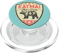 Grafico vintage dell'orso dell'Alaska del Parco Nazionale Katmai PopSockets PopGrip per MagSafe