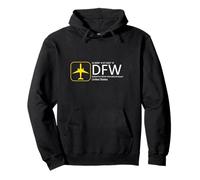 Grafico Volo per l'aeroporto Dallas Fort Worth DFW Texas Felpa con Cappuccio