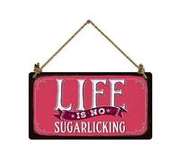 Grafik Werkstatt Bielefeld Grafica Officina 60824 Vintage Art Life is No sugarlicking Cardboard, Cartone, Multicolore, 22 x 12 cm