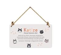 Grafik-Werkstatt Cartello decorativo in cartone con cordoncino | decorazione da parete | grigio | Definizione di gatto