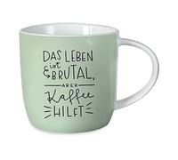 Grafik-Werkstatt Tazza da caffè con scritta da 300 ml | Tazza in porcellana divertente | Das Leben ist brutal