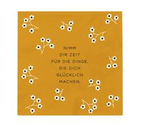 Grafik Werkstatt - Tovaglioli con scritta, 20 pezzi, 12,5 x 12,5 cm, colore giallo