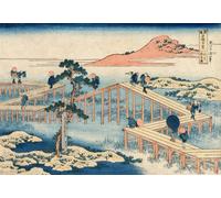 Grafika - Puzzle Hokusai - Un'antica immagine del ponte a otto parti nella provincia di Mikawa - 1000 Pezzi