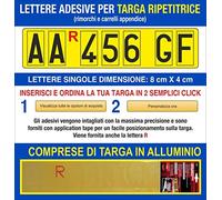 Grafilandia GFD - Targa ripetitrice per rimorchi e carrelli appendice, corredata di Lettere e Numeri Adesivi Personalizzati da Applicare sulla Targa- 48x11cm - Made in Italy
