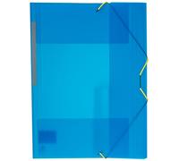 Grafoplás 04801230-Cartella 3 lembi in polipropilene con gomme, colore blu, formato Folio
