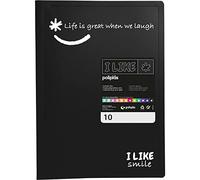 Grafoplás 1430810 - Cartella per cartelle, dimensioni foglio, colore nero, 10 custodie trasparenti in polipropilene, leggero, polipropilene