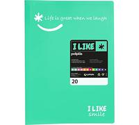 Grafoplás 1450826 Cartella per custodie, portadocumenti, formato Folio, colore verde ment, 20 custodie trasparenti in polipropilene, Like, poliplás