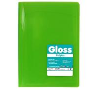 Grafoplás 1462520 Cartella di buste saldate. 50 custodie in vetro. Colore verde. Dimensione Folio. Poliplas Gloss