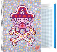 Grafoplás 16501950 Collezione Katuki Saguyaki Quaderno, Quadrettato 5 mm, Modello Pirate Heart, A4