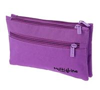 Grafoplás 37541935 - Astuccio per scuola doppio, viola, 22 x 12 cm, Violetto, 22 x 12 cm, Portatutto doppio Multiline