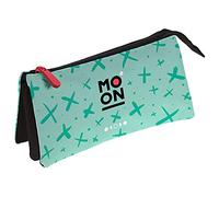 Grafoplás 37546326 Astuccio Triple, Verde Mint, Collezione Moon, Dimensioni: 23,5 x 12 x 14 cm