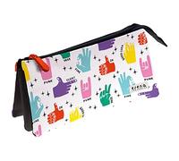 Grafoplás 37546703. Astuccio per la scuola tre scomparti, 23,5 x 12 x 14 cm, Collezione Elena Corredoira, Hands, multicolore, 23,5x12x14cm, Motivazionale