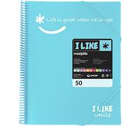 Grafoplás 39225033. Cartella per buste con spirale, A4, blu chiaro, 50 custodie, polipropilene, I Like Smile