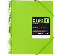 Grafoplás 39824221 - Cartella con buste a spirale, 40 buste trasparenti, colore: verde, A4, copertina in polipropilene rigido opaco, Maxiplas Like