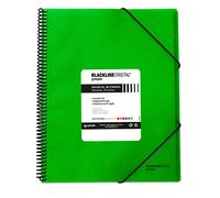 Grafoplas 39833220. Cartella con spirale a 30 tasche, formato A4, colore verde, polipropilene, Maxiplás Blackline Cristal