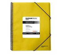 Grafoplás 39833260 - Cartella di buste con spirale, formato A4, polipropilene, colore giallo, Maxiplás Blackline Glass