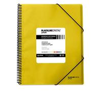 Grafoplás 39834260 Cartella buste a spirale, formato A4, 40 tasche, giallo, coperchi in polipropilene, Maxiplás Blackline Cristal