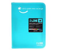 Grafoplás 4800933 Raccoglitore ad anelli con cerniera, A4+, azzurro, 4 anelli, 25 mm, like, polipropilene