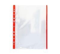 Grafoplas 5501151 - Buste in polipropilene con indicatore colorato, formato A4, colore: rosso, 10 Pezzi