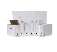 Grafoplás 70905900. Confezione da 50 scatole per archivio definitivo in cartone, formato protocollo allungato, 2 frontali per documenti verticali e orizzontali, certificati FSC, 38,5 x 27,5 x 11,5 cm