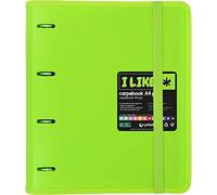 Grafoplás 88100521 Cartella con Ricambio Fogli 6 Divisori, Busta Trasparente, A4, Colore Verde, Cartella Like