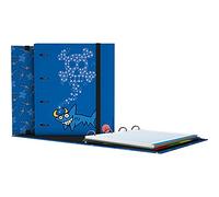 Grafoplás 88102633. Cartella 4 anelli con ricambio fogli A4, quadretti 5 x 5, divisori, busta trasparente, dorso curvo, carpebook, collezione Katuki Saguyaki, Shark