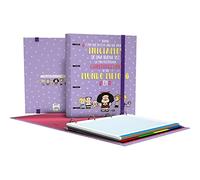 Grafoplás 88102659 Cartellina con ricambio, A4, 4 anelli, 100 fogli quadrati, 5 x 5, bordo colorato, divisori, busta trasparente, dorso curvo, cartellino, collezione afalda, speranza