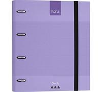 Grafoplás 88103069 Cartella 4 Anelli Punzonati, A4, Peche, Separatori e Ricambio 100 Fogli Griglia 5x5 e Bordo Colore, Carpebook, Kuru