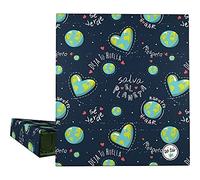 Grafoplás 88172622 - Raccoglitore ad anelli A4, 4 anelli misti 40 mm, occhiello sul doro, collezione "Sé Tú", Planet