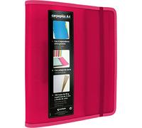 Grafoplás 88200054 Carpeplu Carpesano 4 anelli, A4, Fucsia, Polipropilene, con linguetta laterale, ricambio di 100 fogli, separatori e busta trasparente, multiline.