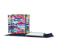 Grafoplás 88212660. Raccoglitore 4 anelli con elastico, A4, chiusura a gomma, include ricambio e separatori, cartelle, collezione Sé Tù, Amazing