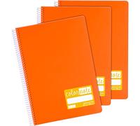 Grafoplás 98527352 - Set di 3 quaderni scolastici A4, Pauta 2,5 mm, copertina in polipropilene, colore: arancione, serie Color Note