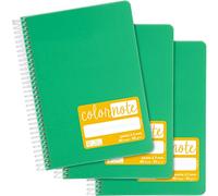 Grafoplás 98537320 - Set di 3 quaderni scolastici A5, Pauta 2,5 mm, copertina in polipropilene, colore verde, serie Color Note