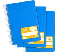 Grafoplás 98537330 - Set di 3 quaderni scolastici A5, Pauta 2,5 mm, copertina in polipropilene, colore blu, serie Color Note