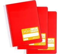 Grafoplás 98537351 - Set di 3 quaderni scolastici A5, Pauta 2,5 mm, copertina in polipropilene, colore: rosso, serie Color Note
