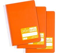 Grafoplás 98537352 - Set di 3 quaderni scolastici A5, Pauta 2,5 mm, copertina in polipropilene, colore: arancione, serie Color Note