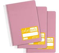 Grafoplás 98537353 - Set di 3 quaderni scolastici A5, Pauta 2,5 mm, copertina in polipropilene, colore rosa, serie Color Note