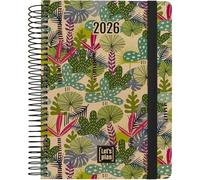Grafoplas - Agenda 2026 giorno per pagina, Nature Amazonas, 15 x 21 cm, copertina rigida, copertina in carta kraft e cartone riciclato al 100%, FSC, cancelleria sostenibile, annuale da gennaio a