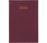 Grafoplas Agenda 2026 Giorno per Pagina Zurigo, 24 x 16,5 cm, Bordeaux, spagnolo, copertina imbottita in vinile, certificato FSC, carta scavata 70 g, include punto di lettura, pianificazione e