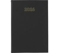 Grafoplas Agenda 2026 Giorno per Pagina Zurigo, 24 x 16,5 cm, Nero, spagnolo, Copertina imbottita in vinile, certificato FSC, carta scavata 70 g, include punto di lettura, pianificazione e calendario
