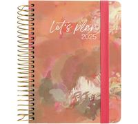 Grafoplas | Agenda Settimana Vista 2025 a6 | Modello Design Dreams | Spagnolo | Spirale | Copertina rigida foderata in tessuto | Chiusura elastica | Da gennaio a dicembre | Include adesivi icone e